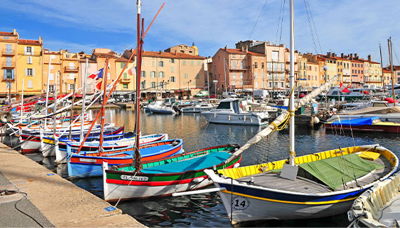 Port de Saint Tropez sur la Côte d'Azur
