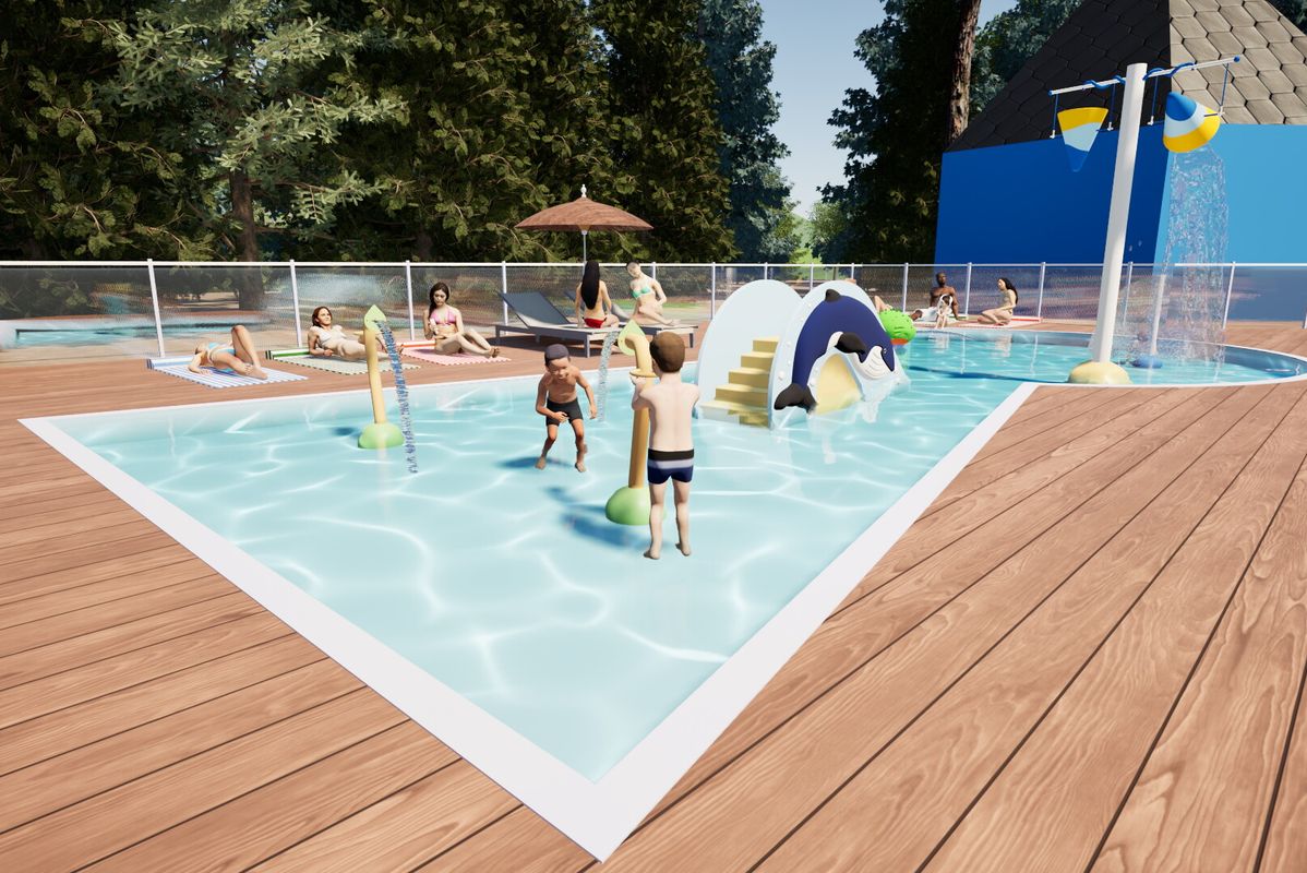 Nouveauté 2026 : la pataugeoire se transforme pour plus de divertissements ! (travaux soumis aux aléas et autorisations) - Camping La Pointe du Médoc, France, Gironde, Le Verdon-sur-Mer