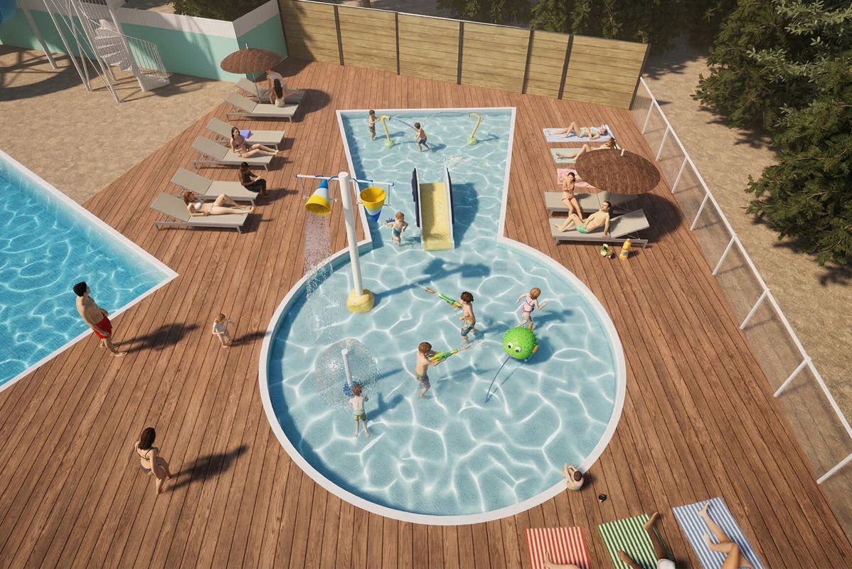 Nouveauté 2026 : la pataugeoire se transforme pour plus de divertissements ! (travaux soumis aux aléas et autorisations) - Camping La Pointe du Médoc, France, Gironde, Le Verdon-sur-Mer