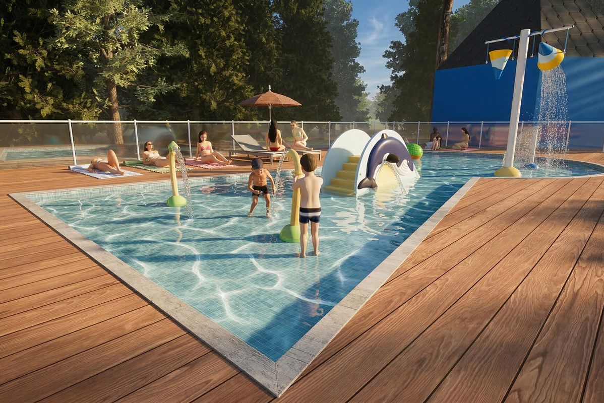 Nouveauté 2026 : la pataugeoire se transforme pour plus de divertissements ! (travaux soumis aux aléas et autorisations) - Camping La Pointe du Médoc, France, Gironde, Le Verdon-sur-Mer